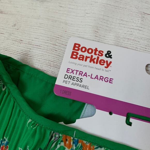 Boots & Barkley Green Floral Pet Dog Dress Size Extra Large Up to 100lbs - Picture 9 of 10
